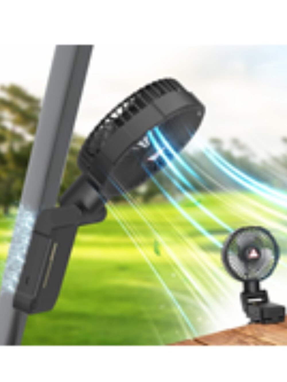 Copy ~ Clip on Portable Personal Fan w/ 3 Levels of LED Light & 4 Speed Settings